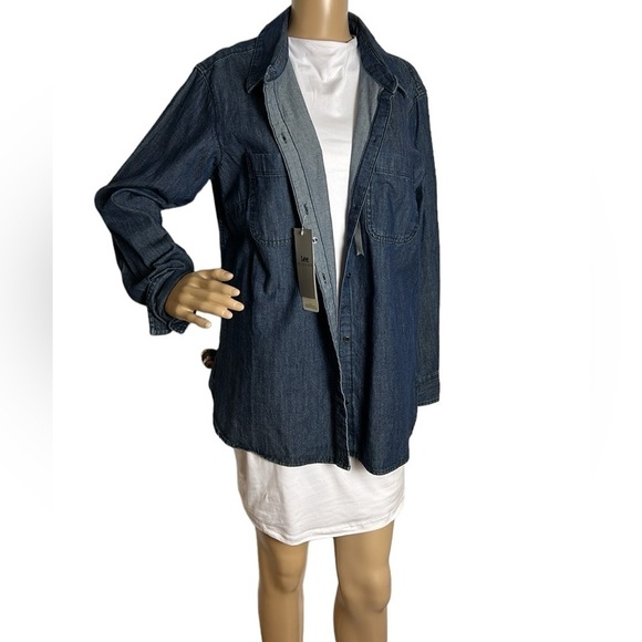Blue Jean shirt , women button down shirt,LEE Riders, NWT!western,cotton XL - Picture 9 of 15